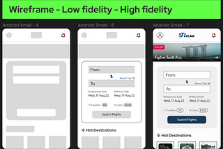 Wireframe to Low fidelity to High fidelity