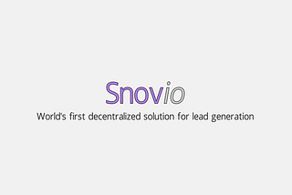 Snovio: A Blockchain Based Lead Generation Platform