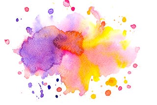 Watercolor drops in purple, red, pink and yellow