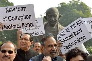 File photo of a protest against the electoral bond scheme in 2019 | Representational image | ANI