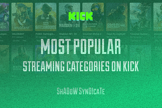 Most popular streaming categories on Kick