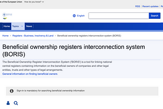 Challenges in realising the goal of the EU’s Beneficial Ownership Registers Interconnection System