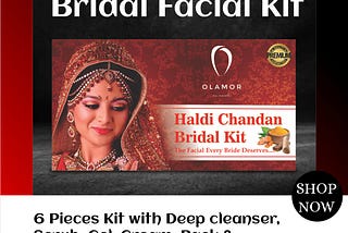 Haldi Chandan Facial Kit / Bridal Facial Kit 6 Pieces Kit with Deep cleanser, Scrub, Gel, Cream, Pack & Serum 165gm