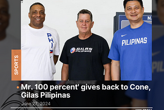 Mr. 100 Percent Sean Chambers Joins Cone, Strengthens Gilas Pilipinas Coaching Staff