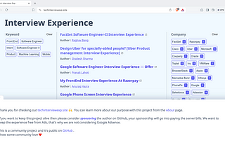 I built techinterviewexp.site