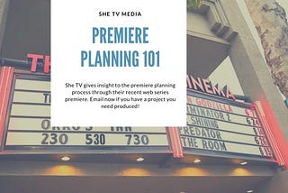 Premiere Planning 101
