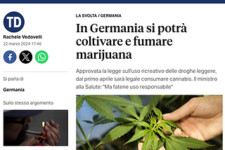 La Germania legalizza il consumo e la coltivazione della Cannabis dal 1° Aprile 2024