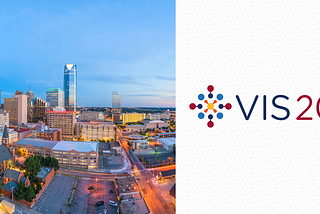 Oklahoma city on the left, the vis logo on the right