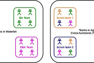 Teams in waterfall VS teams in agile