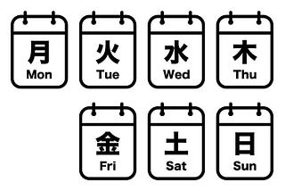 Japanese Kanji Week 月〜日