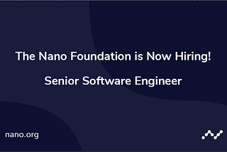 Open position at Nano — Senior Software Engineer