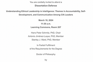 Dissertation Defense…coming up