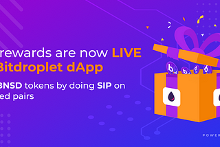 Get paid for doing a DCA/SIP —Bitdroplet dApp