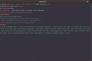 Voice > Whisper STT API > ChatGPT Turbo API > Google TTS API demo