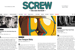 Screw Magazine Goes Back to Black …and White.