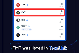 FMT was listed in TronLink