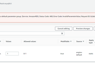 Cross region RDS replication with customized parameter group