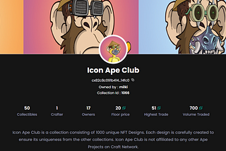 ICON APE CLUB WEEKLY UPDATE #1