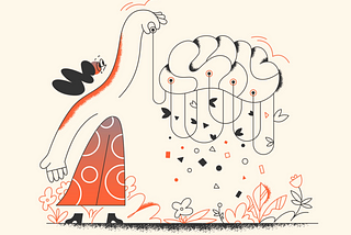Na ilustração uma pessoa feita em traços suaves manipula uma ilustração de um cérebro com uma linha. De Ivan Haidutski
