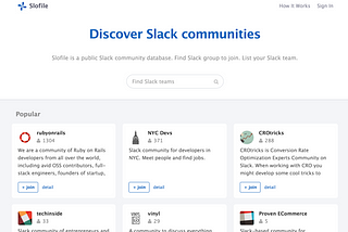 Introducing Slofile — New place to find Slack communities