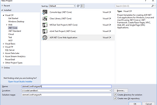 Build a dotnet core 2.1 MVC app, using PostgreSQL, for Raspberry Pi