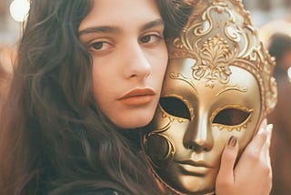 Scene with people celebrating carnival with costumes.