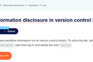 Lab : PRACTITIONER : Information disclosure in version control history
