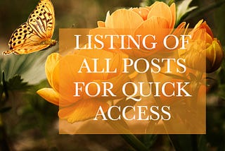 🕊 Listing of Blog Posts with Links