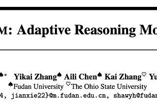 Papers Explained 391: Adaptive Reasoning Model
