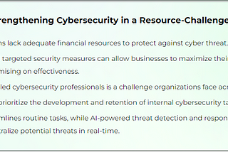 Strengthening Cybersecurity in a Resource-Challenged Landscape