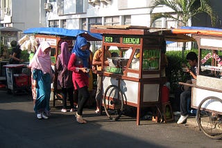 Kakilima street vendors in Jakarta