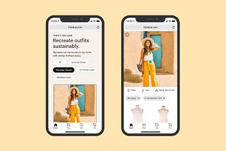 Mobile mockups of Thrift the Look