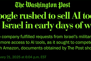 STATEMENT from Google workers with the No Tech for Apartheid campaign on Washington Post’s…