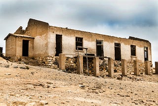 abandoned building in desert