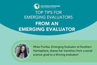 Top Tips for Emerging Evaluators From An Emerging Evaluator