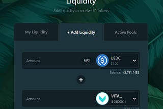 VITAL LP: Become a Liquidity Provider