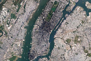 Satellite image for New York City taken from the PlanetScope satellite