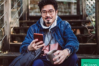 A man connects to a 5G network from his mobile device