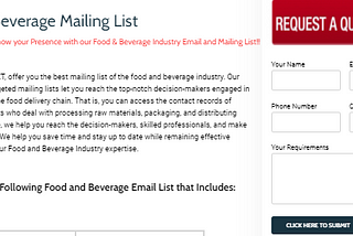 Food and Beverage Industry Email List