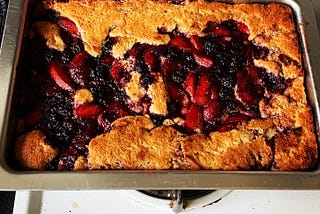 Peach and blackberry cobbler. #yum!