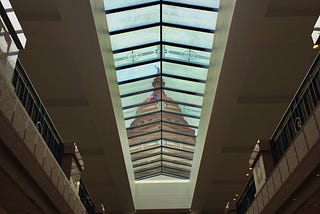 Pink dome as seen from the Capitol Extension during Texas Legislative 84th Regular Session. April 2015