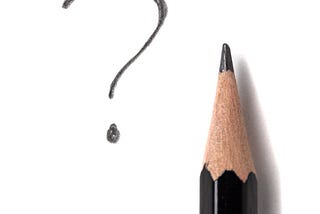 A pencil next to a question mark.