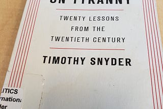Book Live Blog — On Tyranny