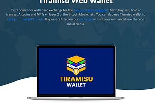 Tiramisu Web Wallet as you mint, buy, sell, hold, or transact Altcoins