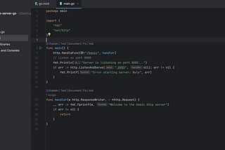 Create a basic web server in Go using net/http package