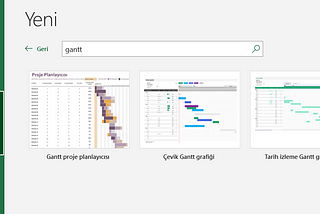 Excel ile Gantt Şeması