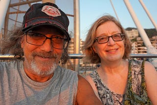 Judd and I relaxing on the pier at Los Muertos Beach