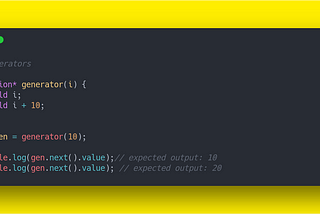 #javascript ES6 cheatsheet — Generators