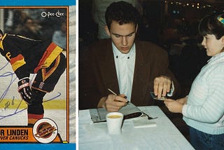 Linden signing an autograph.