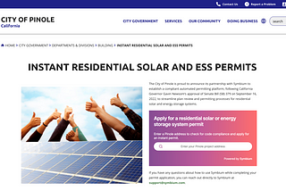 City of Pinole rolls out instant solar and energy storage permits, powered by Symbium